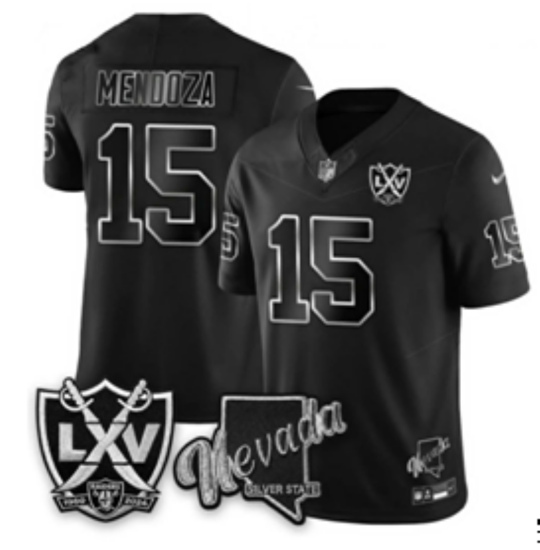Men 2026 Oakland Raiders #15 Mendoza black Nike Limited NFL Jersey 0918006